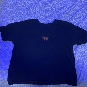 hollister black butterfly tshirt